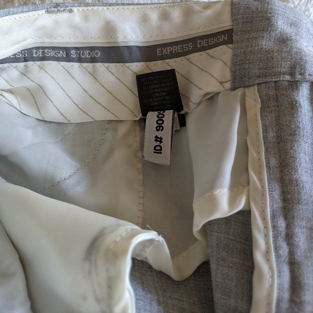 Express Editor Light Gray Slacks Size 2 Long - image 8